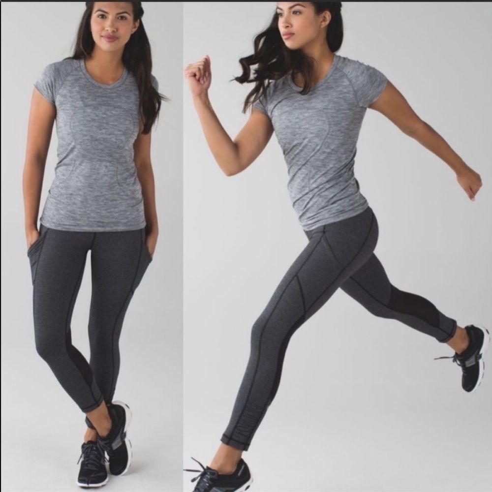 NWOT Lululemon Speed Tight Crop 4 Gray Black